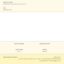 Molde Para 12 Muffins 33 X 23,5 X 3,5 Cm