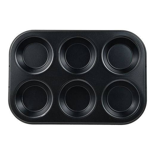 Molde Para 6 Magdalenas De Acero Al Carbono, Experto, 26,5 X 18,5 X 3 Cm