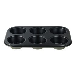 Molde Para 6 Magdalenas De Acero Al Carbono, Experto, 26,5 X 18,5 X 3 Cm