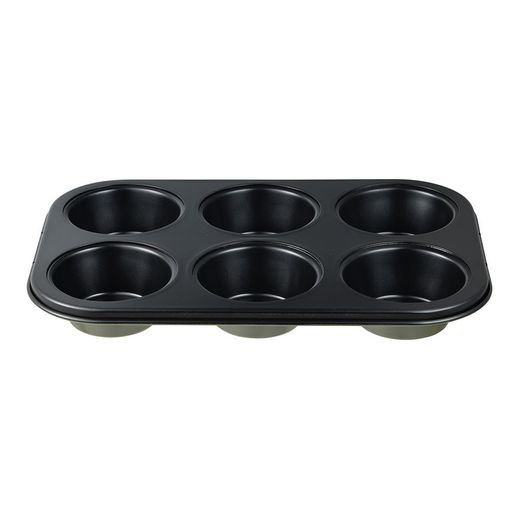 Molde Para 6 Magdalenas De Acero Al Carbono, Experto, 26,5 X 18,5 X 3 Cm