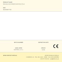 Molinillo De Pimienta Eléctrico 70 Ml