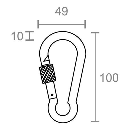 Mosquetón Bombero Con Seguro, Msq02, Acero Galvanizado, 10 X 100 Mm
