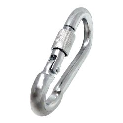 Mosquetón Bombero Con Seguro, Msq02, Acero Galvanizado, 6 X 60 Mm. 2 Unidades