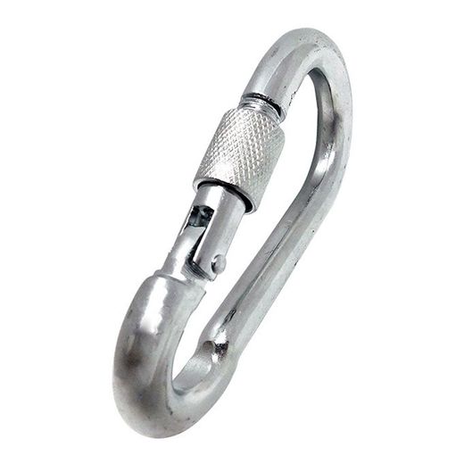 Mosquetón Bombero Con Seguro, Msq02, Acero Galvanizado, 6 X 60 Mm. 2 Unidades