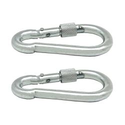 Mosquetón Bombero Con Seguro, Msq02, Acero Galvanizado, 7 X 70 Mm. 2 Unidades