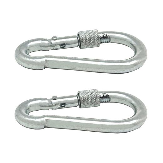 Mosquetón Bombero Con Seguro, Msq02, Acero Galvanizado, 7 X 70 Mm. 2 Unidades