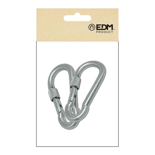 Mosquetón Bombero Con Seguro, Msq02, Acero Galvanizado, 7 X 70 Mm. 2 Unidades