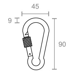 Mosquetón Bombero Con Seguro, Msq02, Acero Galvanizado, 9 X 90 Mm