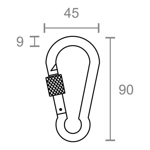 Mosquetón Bombero Con Seguro, Msq02, Acero Galvanizado, 9 X 90 Mm