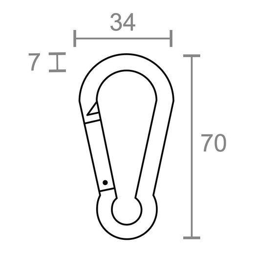 Mosquetón Bombero Sin Seguro, Msq01, Acero Galvanizado, 7 X 70 Mm. 2 Unidades