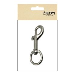 Mosquetón Llavero Anilla, Msq05, Acero Niquelado, 80 Mm, 5/8"