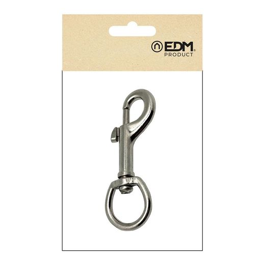 Mosquetón Llavero Anilla, Msq05, Acero Niquelado, 82 Mm, 3/4"