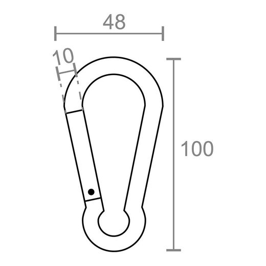 Mosquetón Msq04, Aluminio, Colores Surtidos, 10 X 100 Mm