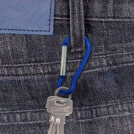 Mosquetón Msq04, Aluminio, Colores Surtidos. 5 X 50 Mm, 2 Unidades