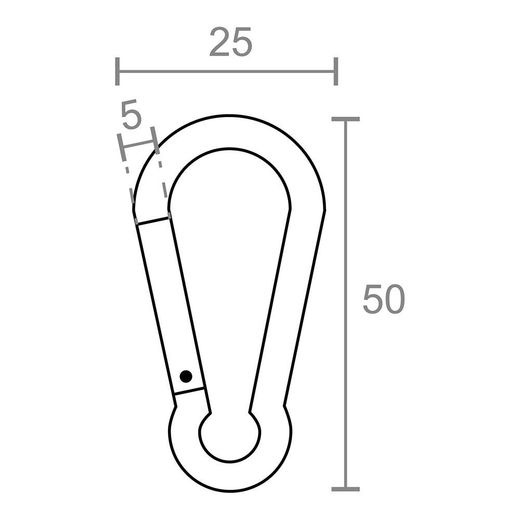 Mosquetón Msq04, Aluminio, Colores Surtidos. 5 X 50 Mm, 2 Unidades