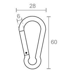 Mosquetón Msq04, Aluminio, Colores Surtidos, 6 X 60 Mm, 2 Unidades