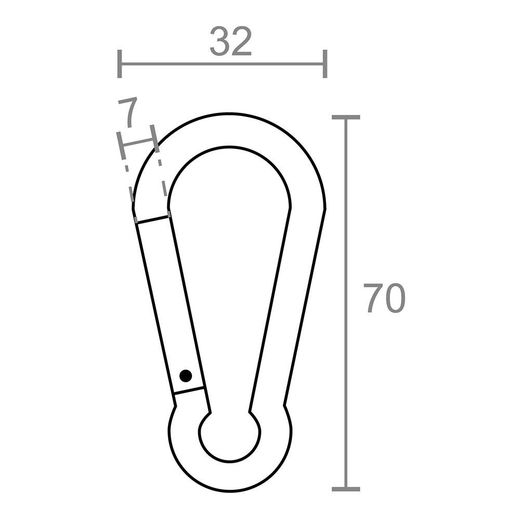 Mosquetón Msq04 Aluminio, Colores Surtidos, 7 X 70 Mm, 2 Unidades