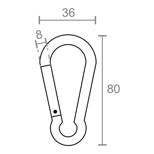 Mosquetón Msq04, Aluminio, Colores Surtidos, 8 X 80 Mm