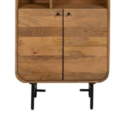 Mueble Auxiliar Natural Madera De Mango 60 X 30 X 160 Cm