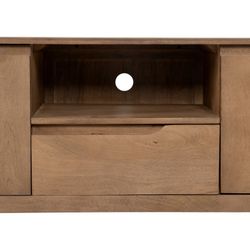 Mueble Tv Natural Madera De Mango Salón 150 X 40 X 60 Cm