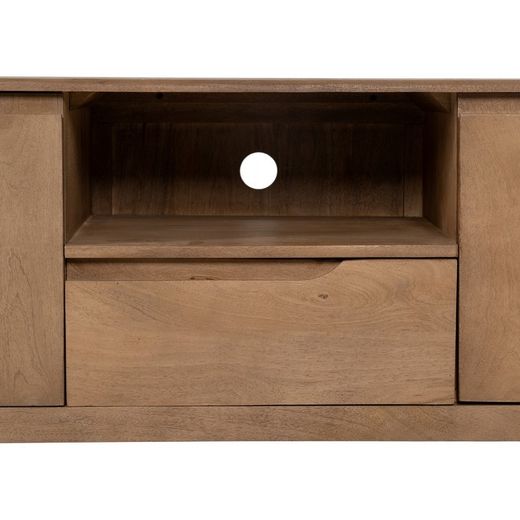 Mueble Tv Natural Madera De Mango Salón 150 X 40 X 60 Cm