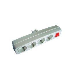 Multiconector 4 Tomas 2P + T 16 A 250 V Con Interruptor Luminoso, Blanco (Retractilado)