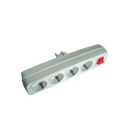 Multiconector 4 Tomas 2P + T 16 A 250 V Con Interruptor Luminoso, Blanco (Retractilado)