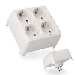 Multiconector T/Tl Cuadruple Salida Economico (Retractilado) 16A 2.400W Edm 4,8Mm