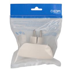 Multiconector T/Tl Doble Salida Tipo F 4,8Mm Económico Máx 3680W Blanco (Envasado)