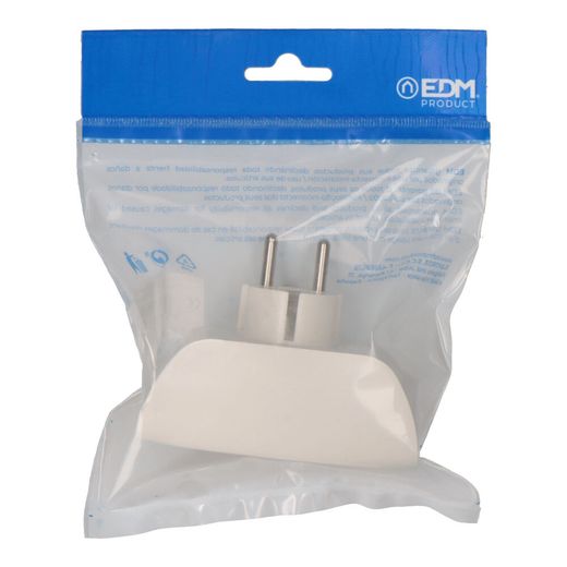 Multiconector T/Tl Doble Salida Tipo F 4,8Mm Económico Máx 3680W Blanco (Envasado)