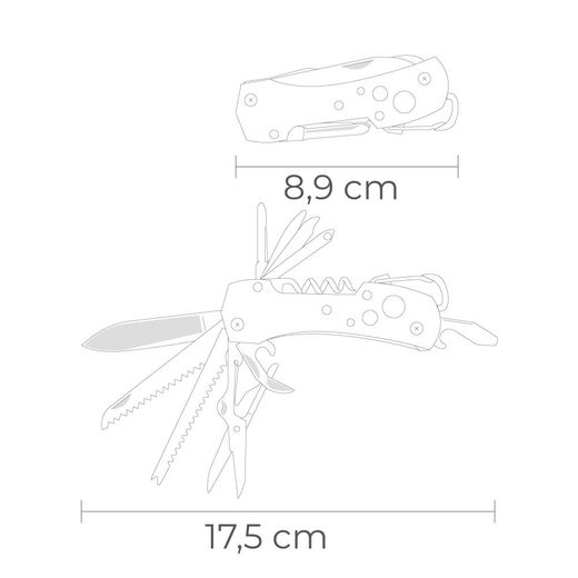 Multiherramienta Con Mosquetón Modelo Negro, Serie Kilimanjaro