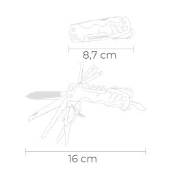 Multiherramienta Con Mosquetón Modelo Plateado, Serie K2