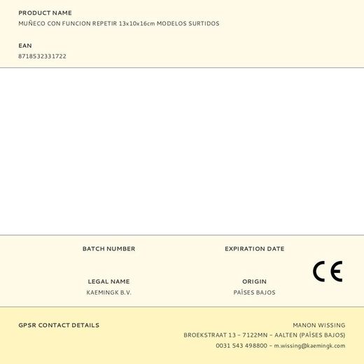 Muñeco Con Funcion Repetir 13X10X16Cm Modelos Surtidos