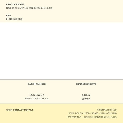 Nevera De Camping 41 L Color Gris Con Ruedas