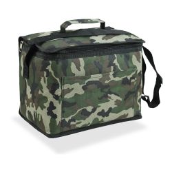 Nevera Tipo Bolsa 10 L Diseño Camuflaje Con Ribete Y Asa Negra, 28 X 22 X 16 Cm