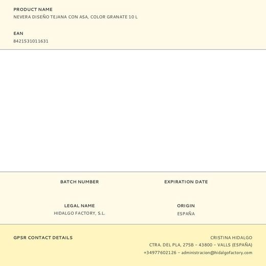 Nevera Tipo Bolsa 10 L Diseño Tejana Granate Con Ribete Y Asa Negra, 28 X 16 X 22 Cm