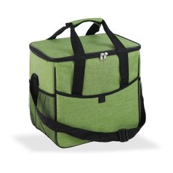 Nevera Tipo Bolsa 21 L Diseño Tejana Verde Con Ribete Y Asa Negra, 31,7 X 20 X 33 Cm