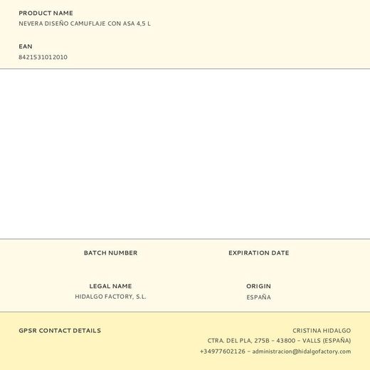 Nevera Tipo Bolsa 4,5 L Diseño Camuflaje Con Ribete Y Asa Negra, 20 X 15 X 15 Cm