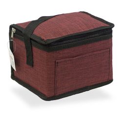 Nevera Tipo Bolsa 4,5 L Diseño Tejana Granate Con Ribete Y Asa Negra 20 X 15 X 15 Cm