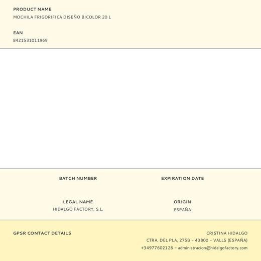 Nevera Tipo Mochila 20 L Diseño Bicolor