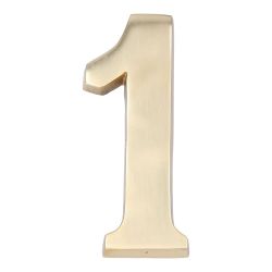Número 1 Latón Pulido 10Cm Fijación Invisible