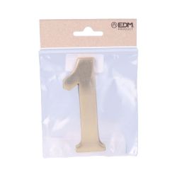 Número 1 Latón Pulido 10Cm Fijación Invisible