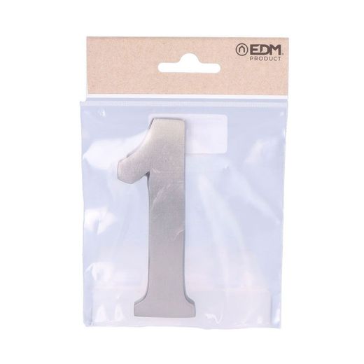 Número 1 Niquel Mate 10Cm Fijación Invisible