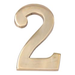 Número 2 Latón Pulido 10Cm Fijación Invisible