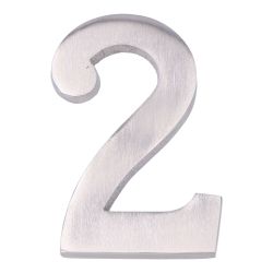 Número 2 Niquel Mate 10Cm Fijación Invisible