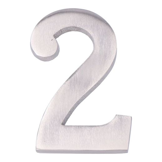 Número 2 Niquel Mate 10Cm Fijación Invisible
