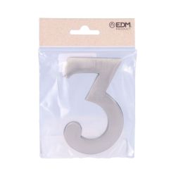 Número 3 Niquel Mate 10Cm Fijación Invisible