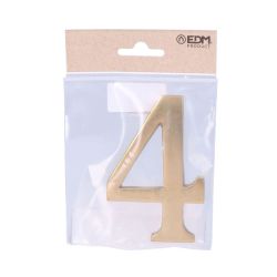 Número 4 Latón Pulido 10Cm Fijación Invisible