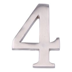 Número 4 Niquel Mate 10Cm Fijación Invisible