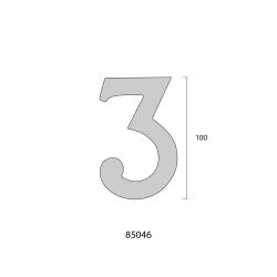 Número 4 Niquel Mate 10Cm Fijación Invisible